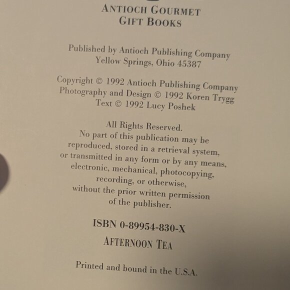 Afternoon Tea Book by Koren Trygg & Lucy Poshek Recipes Victorian Hardcover VTG - Picture 2 of 7
